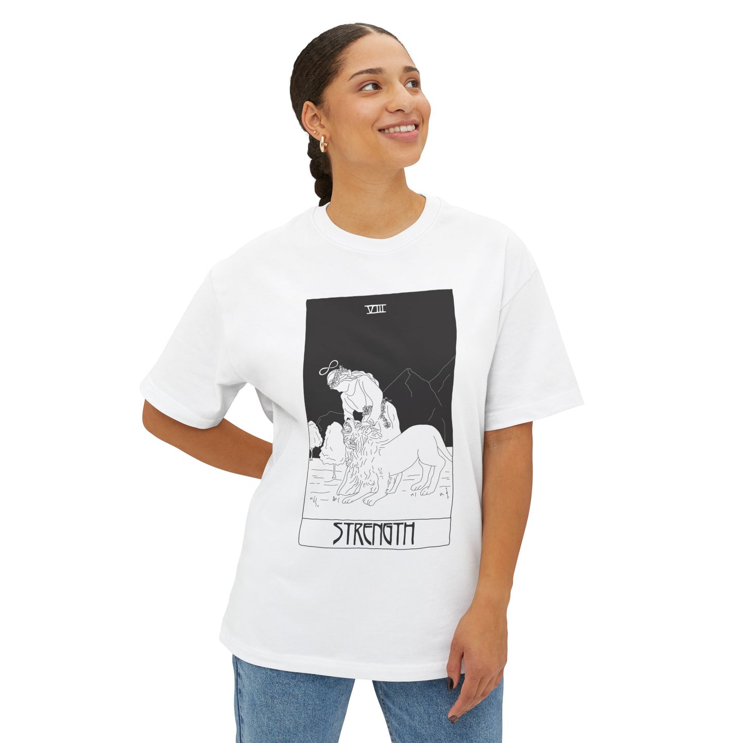 Strength Tarot T-Shirt – Scaevola Deck | Unisex Boxy Fit Cotton Tee