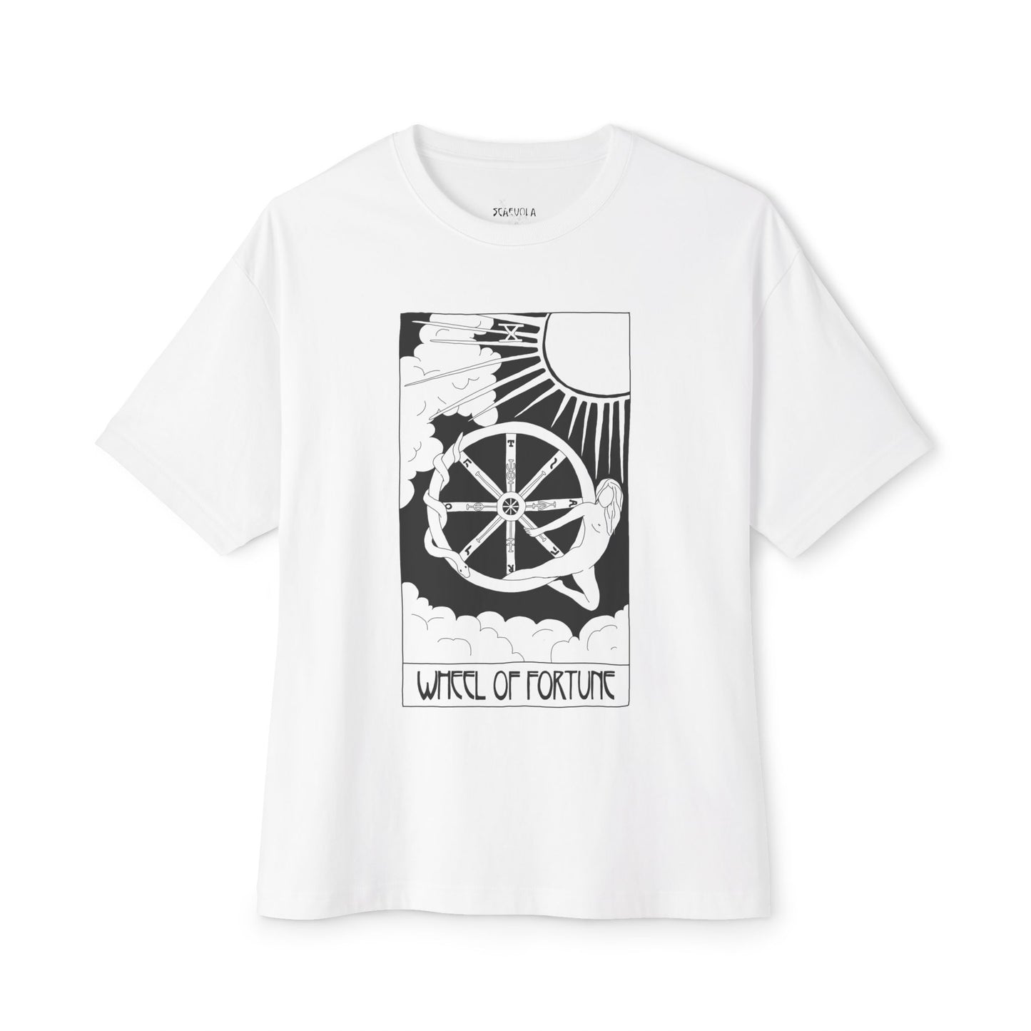 The Wheel of Fortune Tarot T-Shirt – Scaevola Deck | Unisex Boxy Fit Cotton Tee