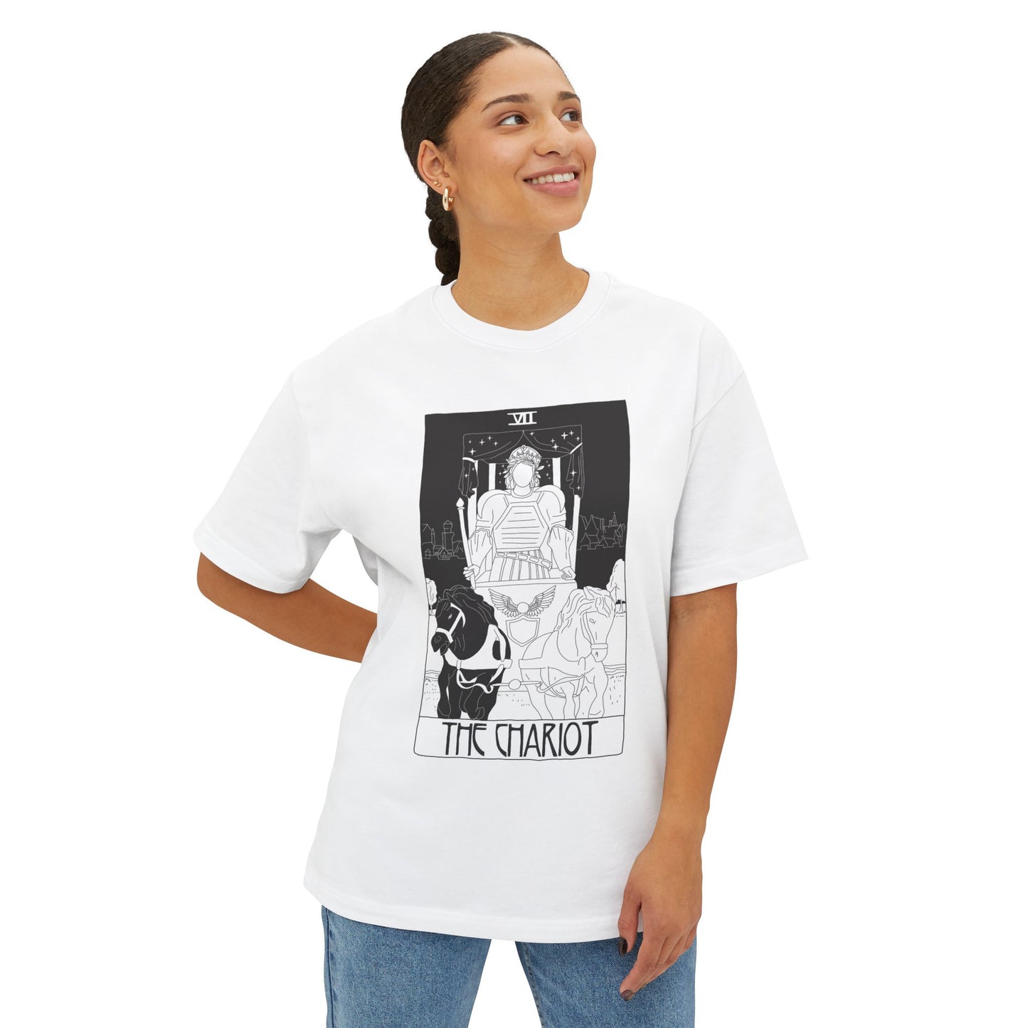 The Chariot Tarot T-Shirt – Scaevola Deck | Unisex Boxy Fit Cotton Tee
