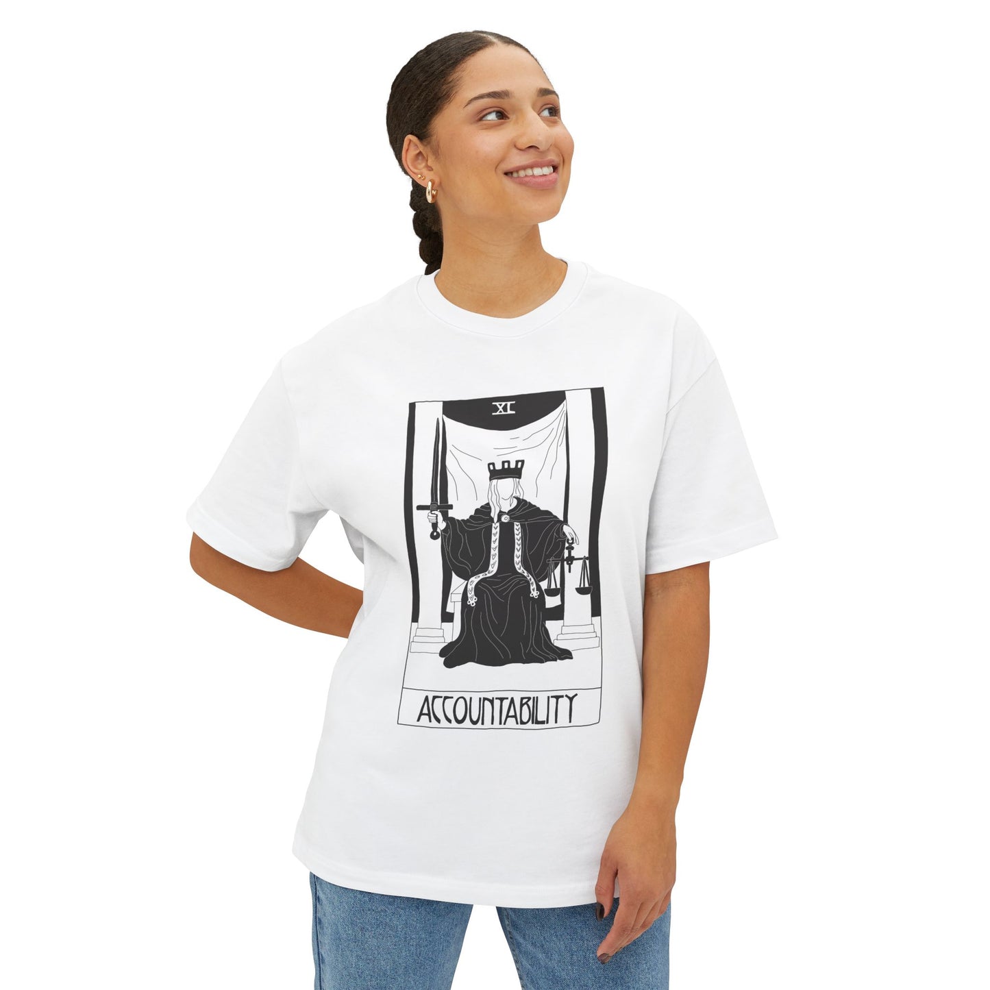 Accountability Tarot T-Shirt – Scaevola Deck | Unisex Boxy Fit Cotton Tee