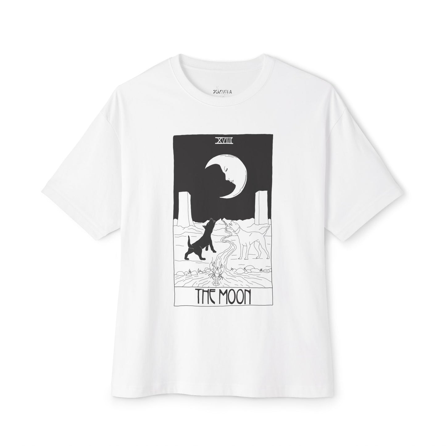 The Moon Tarot T-Shirt – Scaevola Deck | Unisex Boxy Fit Cotton Tee