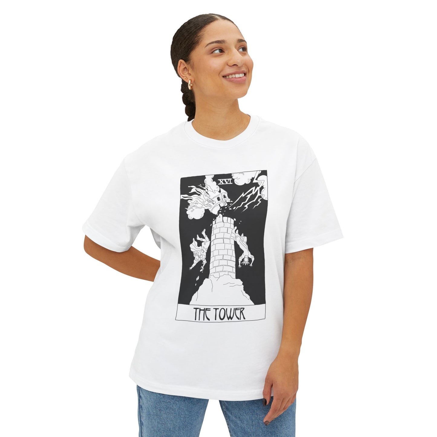 The Tower Tarot T-Shirt – Scaevola Deck | Unisex Boxy Fit Cotton Tee