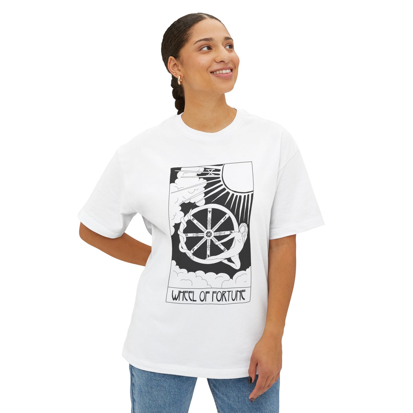 The Wheel of Fortune Tarot T-Shirt – Scaevola Deck | Unisex Boxy Fit Cotton Tee