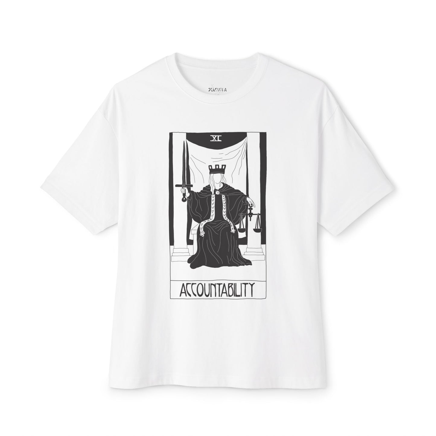 Accountability Tarot T-Shirt – Scaevola Deck | Unisex Boxy Fit Cotton Tee