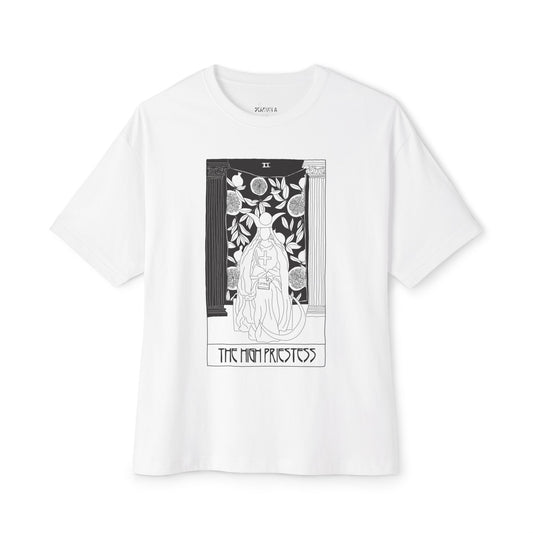 The High Priestess Tarot T-Shirt – Scaevola Deck | Unisex Boxy Fit Cotton Tee