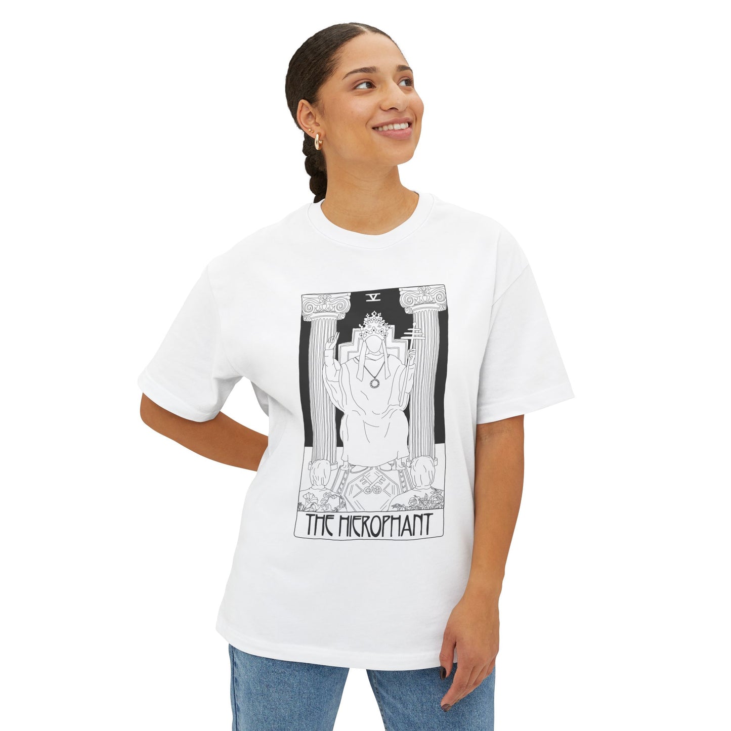The Hierophant Tarot T-Shirt – Scaevola Deck | Unisex Boxy Fit Cotton Tee